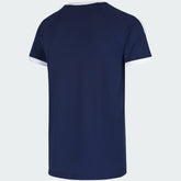 Adidas California Casual T-Shirt Men's in collegiate navy, back view showing the plain design and ribbed details.
